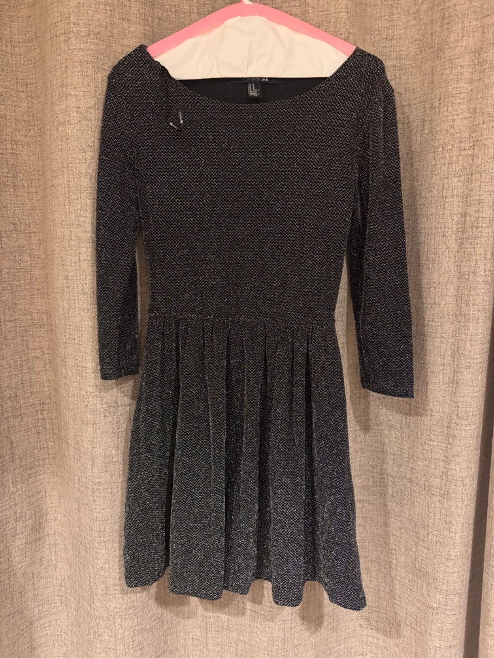 Forever 21 Black Metallic Midi Dress
